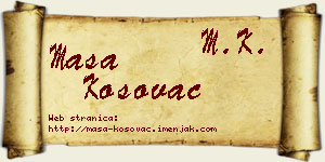 Maša Kosovac vizit kartica